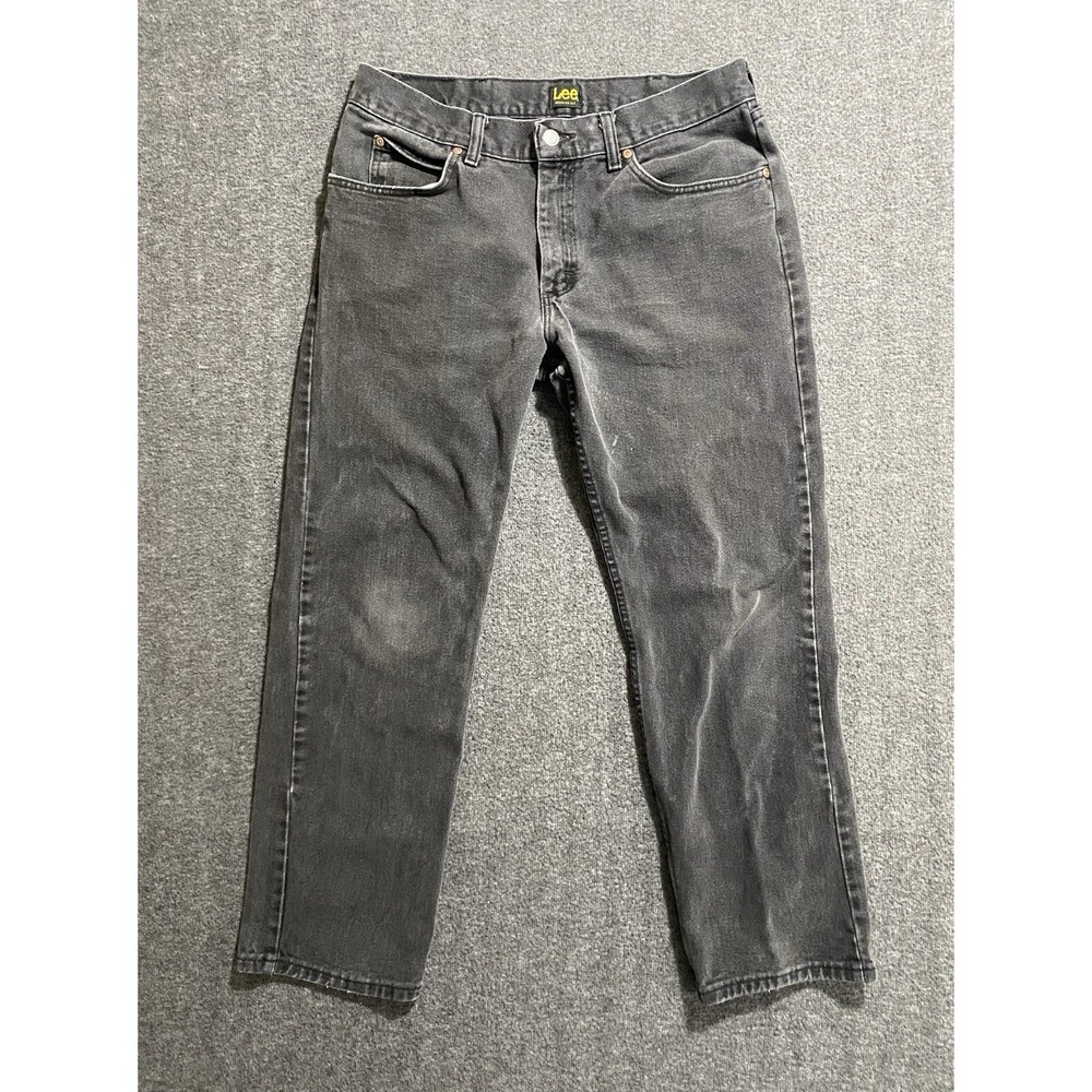 Lee regular fit Mens Black Denim Straight Leg Jeans Size CHECK THE PICTURE